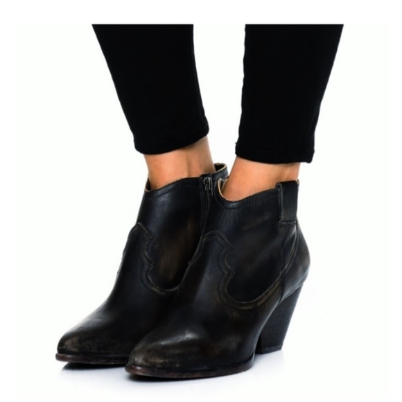 Frye reina bootie black Clearance